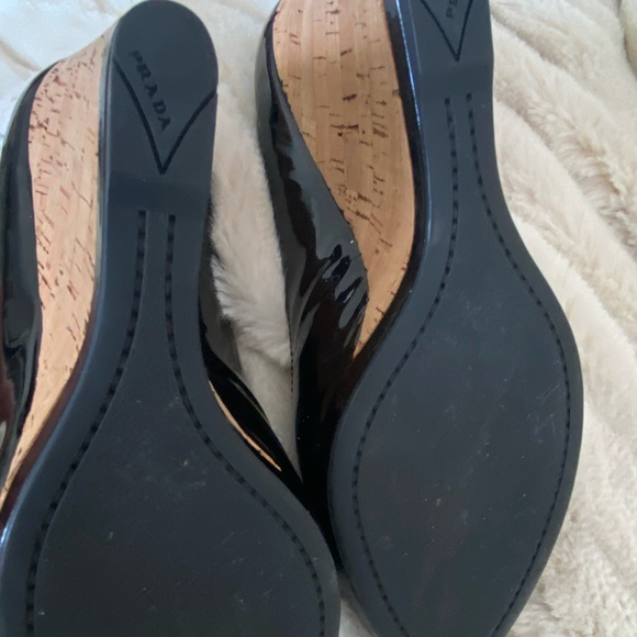 Prada Wedge shoes- Black Patient leather. - Picture 6 of 8